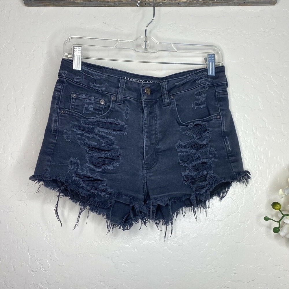 AEO Black Denim SHORTS 6 American Eagle Outfitters